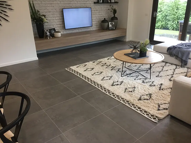 Loungroom floor tiling