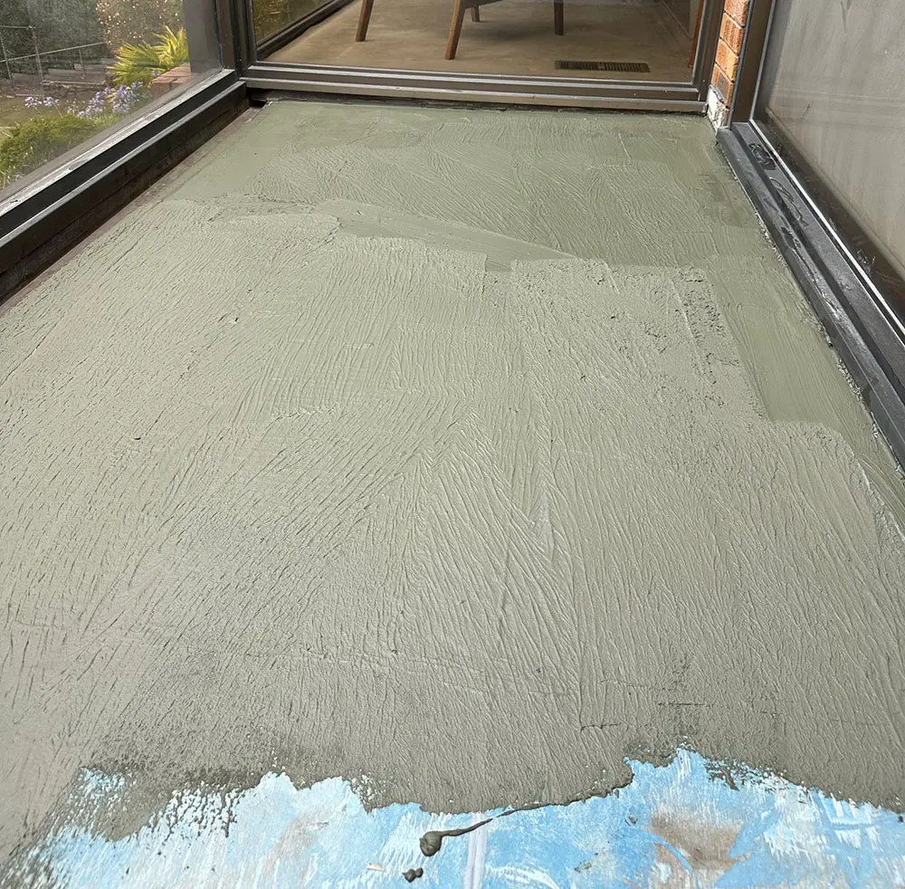 Class 2 waterproofing membrane on balcony